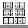 Room Divider - Chelsea 4 Pane Black Clear Glass Prefinished Double Doors with Double Sides