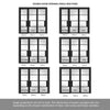 Room Divider - Chelsea 4 Pane Black Clear Glass Prefinished Double Doors with Single Side
