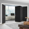 Four Folding Doors & Frame Kit - Chelsea 4 Panel 3+1 - Black Primed