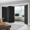 Four Folding Doors & Frame Kit - Chelsea 4 Panel 3+1 - Black Painted - Prefinished