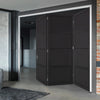 Three Folding Doors & Frame Kit - Chelsea 4 Panel 3+0 - Black Painted - Prefinished