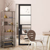 Chelsea 4 Pane Black Primed Absolute Evokit Single Pocket Door - Clear Glass