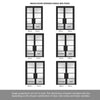 Room Divider - Chelsea 4 Pane Black Clear Glass Prefinished Door with Single Side