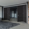Four Folding Doors & Frame Kit - Chelsea 4 Panel 2+2 - Black Painted - Prefinished