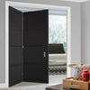 Two Folding Doors & Frame Kit - Chelsea 4 Panel 2+0 - Black Painted - Prefinished