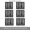 ThruEasi Room Divider - Chelsea 4 Pane Black Tinted Glass Prefinished Double Doors with Single Side