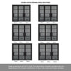 ThruEasi Room Divider - Chelsea 4 Pane Black Primed Tinted Glass Unfinished Double Doors with Single Side