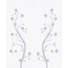 Double Glass Sliding Door - Solaris Tubular Stainless Steel Sliding Track & Cherry Blossom 8mm Obscure Glass - Clear Printed Design