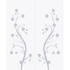 Double Glass Sliding Door - Cherry Blossom 8mm Obscure Glass - Clear Printed Design with Elegant Track