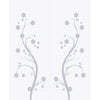 Double Glass Sliding Door - Cherry Blossom 8mm Obscure Glass - Clear Printed Design with Elegant Track
