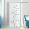 Single Glass Sliding Door - Cherry Blossom 8mm Obscure Glass - Obscure Printed Design with Elegant Track