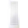 Cheshire White Staffetta Twin Telescopic Pocket Doors - Clear Glass - Primed