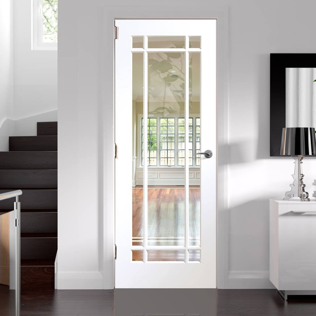 Cheshire White Door - Clear Glass - White Primed - From Xl Joinery
