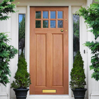 Image: Chigwell Hardwood Door - Clear Toughened Double Glazing
