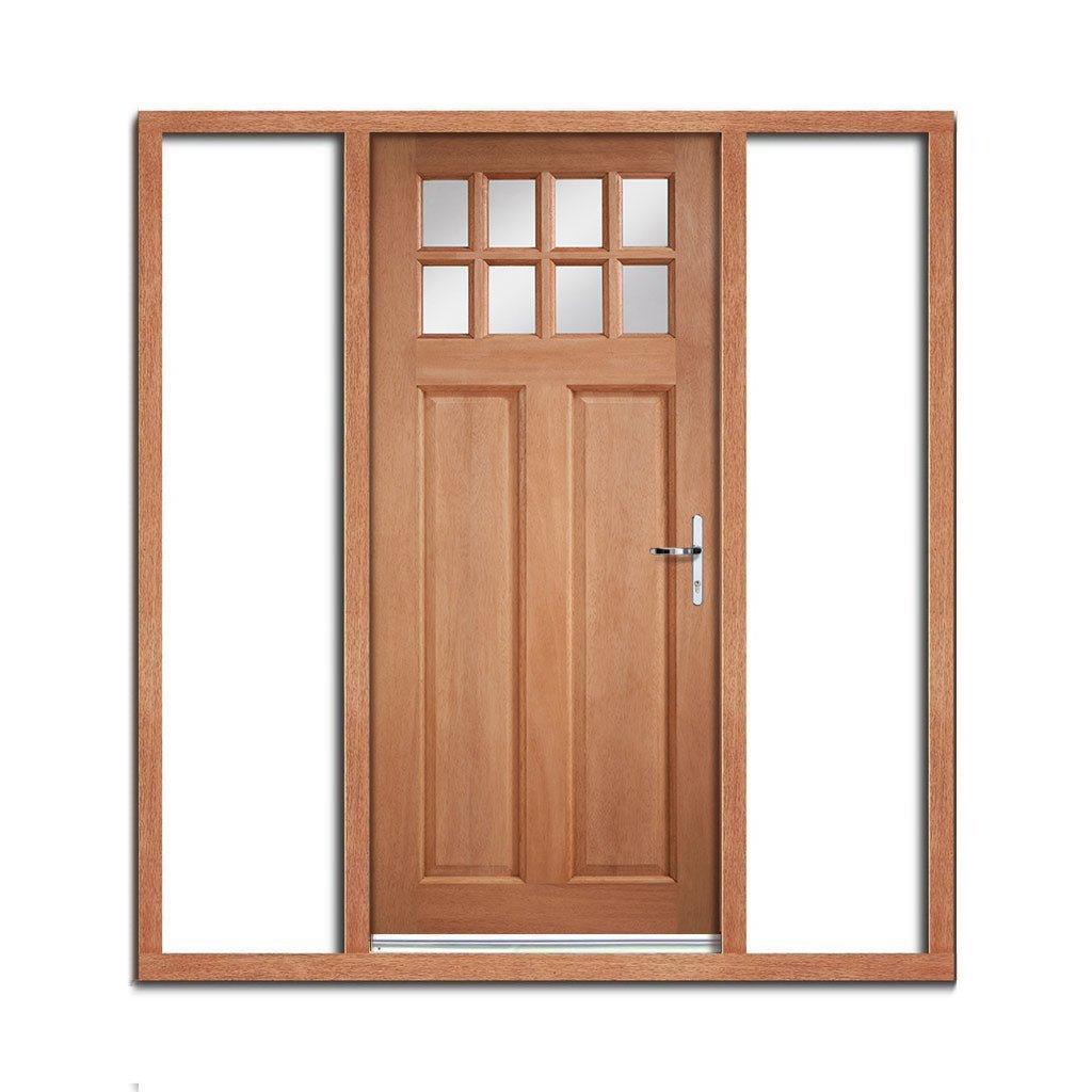 Chigwell External Hardwood Door and Frame Set - Clear Double Glazing - Two Unglazed Side Screens, From LPD Joinery