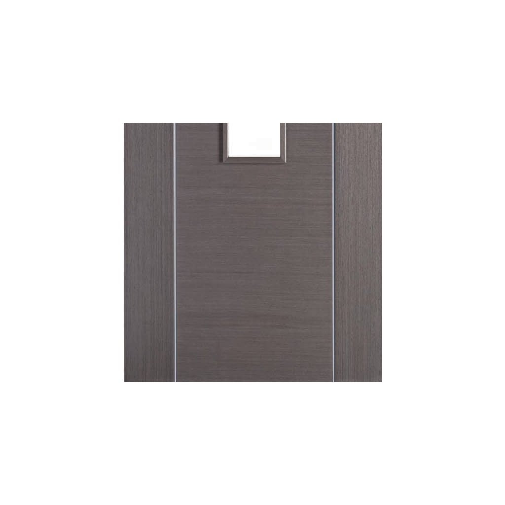 Bespoke Chocolate Grey Alcaraz Door Pair - Clear Glass - Prefinished