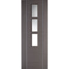 Chocolate Grey Alcaraz Staffetta Twin Telescopic Pocket Doors - Clear Glass - Prefinished