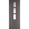 Chocolate Grey Alcaraz Staffetta Quad Telescopic Pocket Doors - Clear Glass - Prefinished