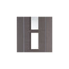 Chocolate Grey Alcaraz Staffetta Quad Telescopic Pocket Doors - Clear Glass - Prefinished