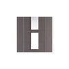 Bespoke Chocolate Grey Alcaraz Door Pair - Clear Glass - Prefinished