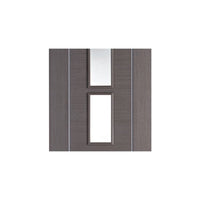 Bespoke Chocolate Grey Alcaraz Door Pair - Clear Glass - Prefinished