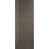 Double Sliding Door & Wall Track - Alcaraz Chocolate Grey Doors - Prefinished