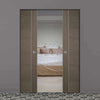 Chocolate Grey Alcaraz Absolute Evokit Double Pocket Doors - Prefinished