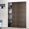 Bespoke Vancouver Chocolate Grey Door - 2 Door Wardrobe and Frame Kit - Prefinished