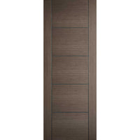 Bespoke Thruslide Surface Vancouver Chocolate Grey Door - Prefinished Sliding Double Door and Track Kit