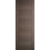 Minimalist Wardrobe Door & Frame Kit - Two Vancouver Flush Chocolate Grey Doors - Prefinished