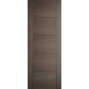 Two Sliding Wardrobe Doors & Frame Kit - Vancouver Flush Chocolate Grey Door - Prefinished