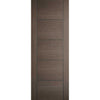 Minimalist Wardrobe Door & Frame Kit - Four Vancouver Flush Chocolate Grey Doors - Prefinished