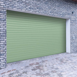 Image: Gliderol Electric Insulated Roller Garage Door from 2911 to 3359mm Wide - Chartwell Green