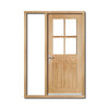 Cottage 4L Exterior Oak Door and Frame Set - Clear Double Glazing - One Unglazed Side Screen, From LPD Joinery