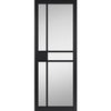 JB Kind Industrial City Black Internal Door Pair - Clear Glass - Prefinished