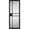 JB Kind Industrial City Black Internal Door - Clear Glass - Prefinished