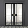JB Kind Industrial City Black Door Pair - Clear Glass - Prefinished