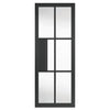 JB Kind Industrial Civic Black Internal Door - Clear Glass - Prefinished