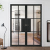 JB Kind Industrial Civic Black Internal Door Pair - Clear Glass - Prefinished