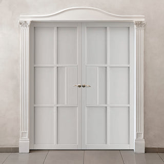 Image: JB Kind Industrial Civic White Internal Door Pair - Prefinished