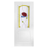 Classic Grained PVC Door Pair - Rennie MacIntosh Style Colour Glass