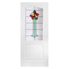 Classic Grained Internal PVC Door Pair - Rose Sash Glass