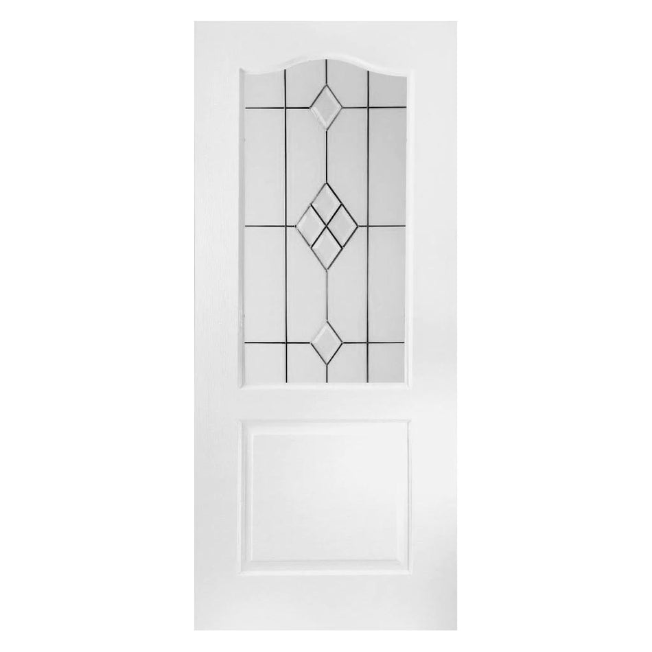 Classic Grained Internal PVC Door - Starburst Style Clear Glass