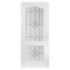 Classic Grained Internal PVC Door - 2 Starburst Style Glass