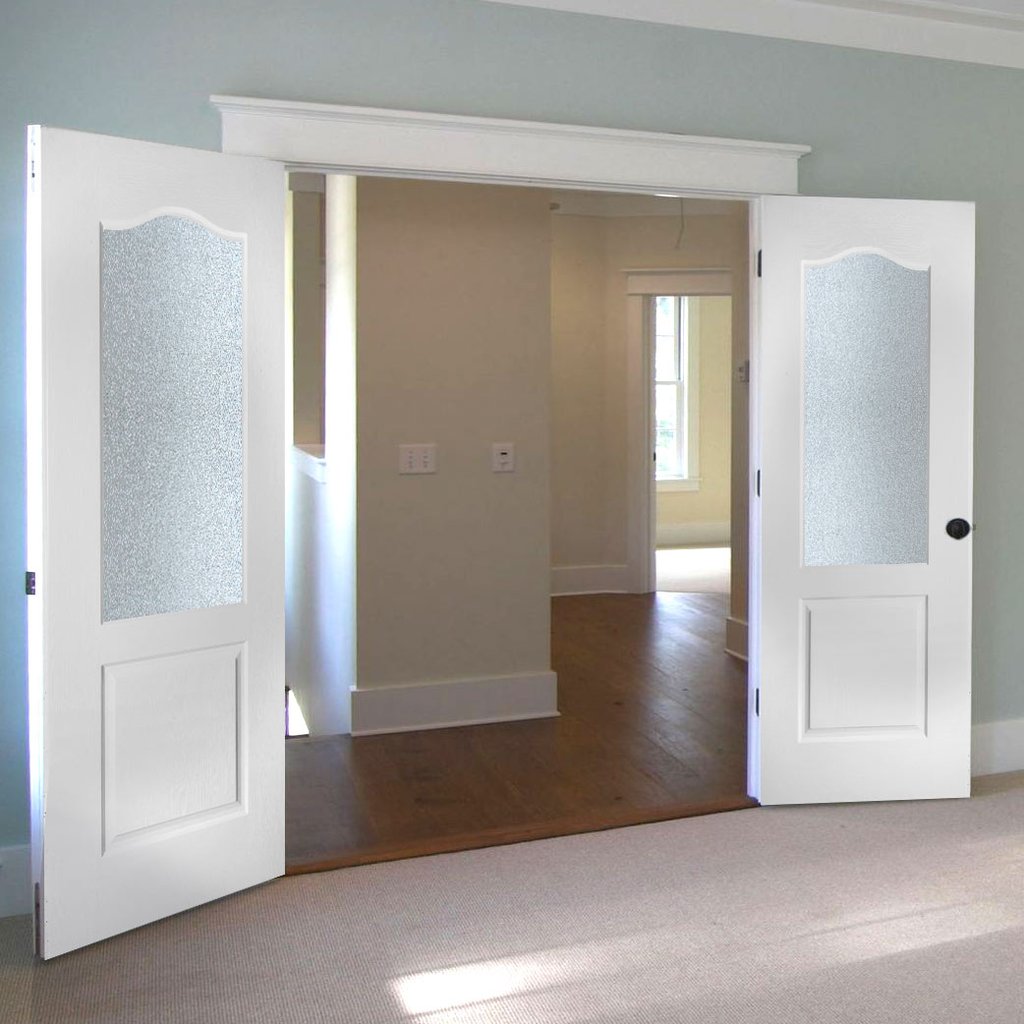 Classic Grained PVC Door Pair - Glass Options