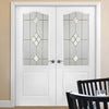 Classic Grained Internal PVC Door Pair - Starburst Style Glass