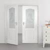 Classic Grained Internal PVC Door Pair - Bespoke Design Glass