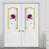 Classic Grained PVC Door Pair - Rennie MacIntosh Style Colour Glass