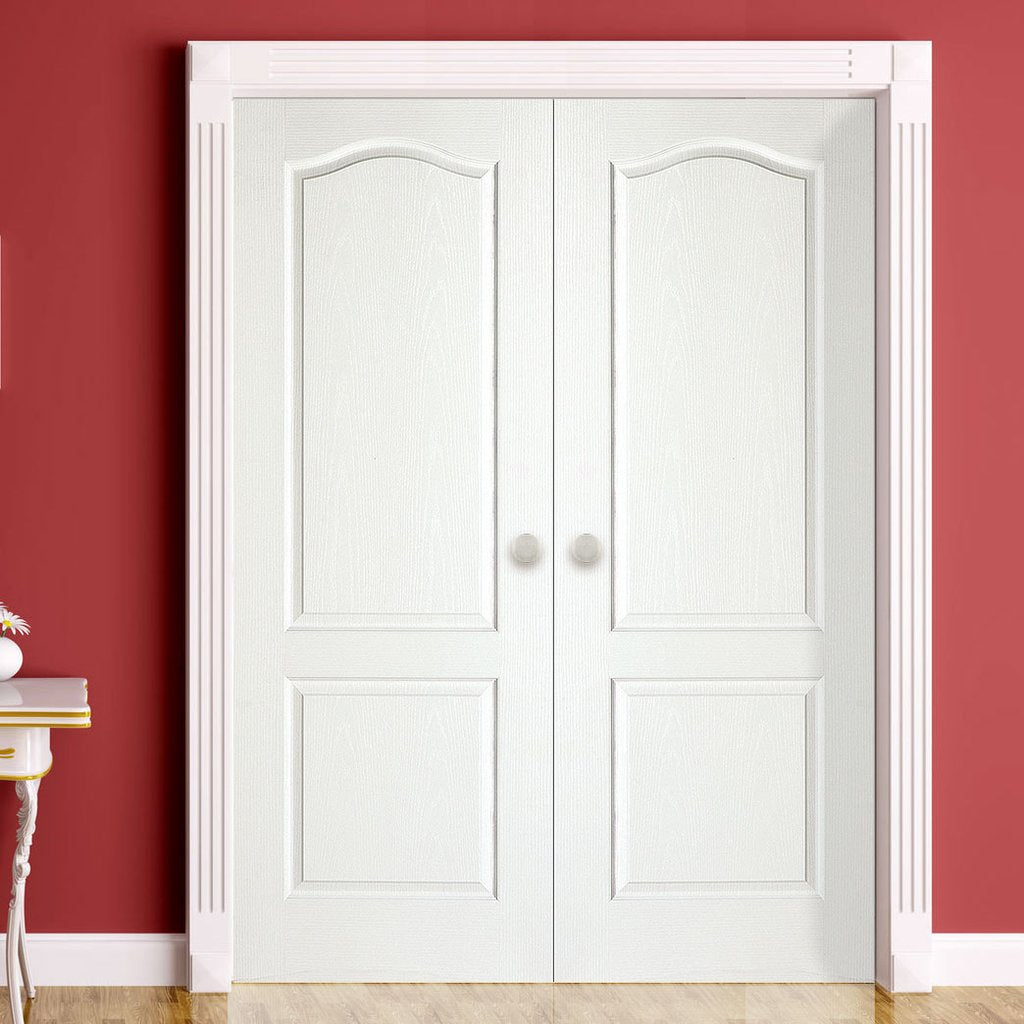 Classic Grained PVC Panelled Door Pair