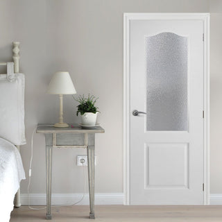 Image: White PVC classic glazed door with grained faces toughened safety glass 